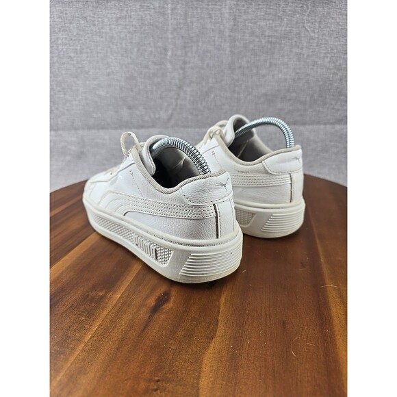 PUMA Smash Platform v3 White Silver Sneakers Women’s US 7.5 EU 38 Casual Shoes - Picture 7 of 14